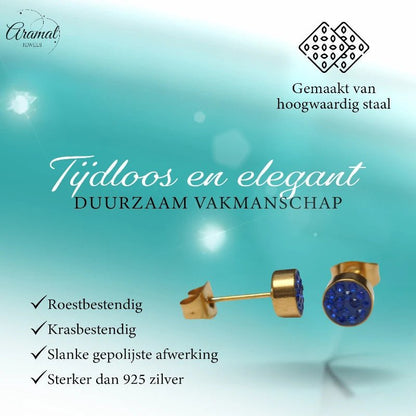 Donkerblauwe kristallen oorstekers 6mm - oor3098 - Oorbellen kopen# - 6mm - alles - blauw