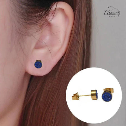 Donkerblauwe kristallen oorstekers 6mm - oor3098 - Oorbellen kopen# - 6mm - alles - blauw