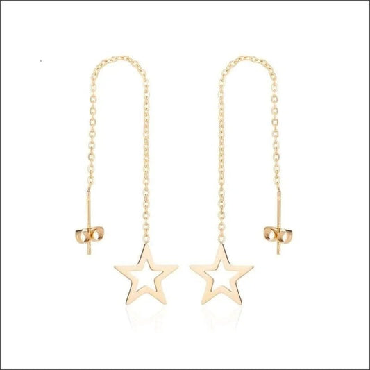 Een paar gouden ster oorbellen