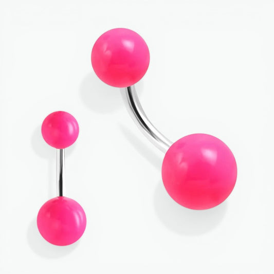 Fel Roze Acryl Stalen Navelpiercing