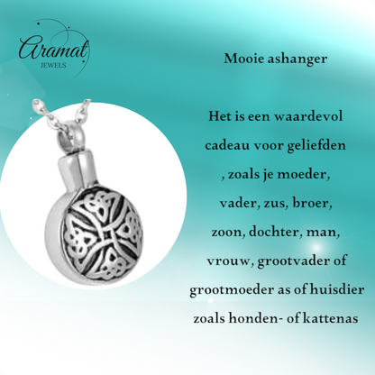 Pendentif celtique rond en frêne, triquetra en acier noir