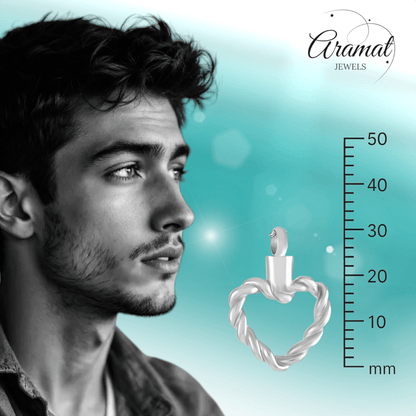 Gedraaide hart ashanger – open stalen gedenksieraad - Aramat Jewels - Gedenkhangers - cadeautip