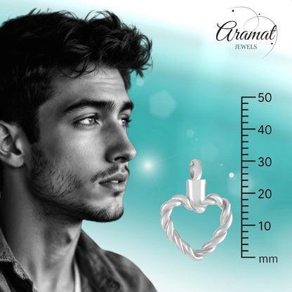 Gedraaide hart ashanger – open stalen gedenksieraad - Aramat Jewels - Gedenkhangers - cadeautip