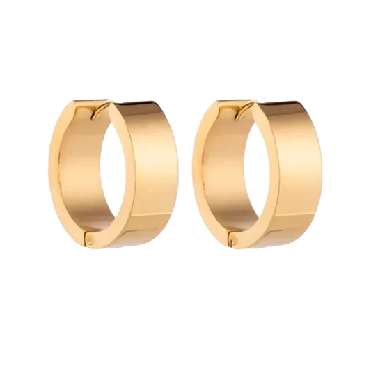 Boucles d'oreilles – Acier lisse couleur or (20 mm)