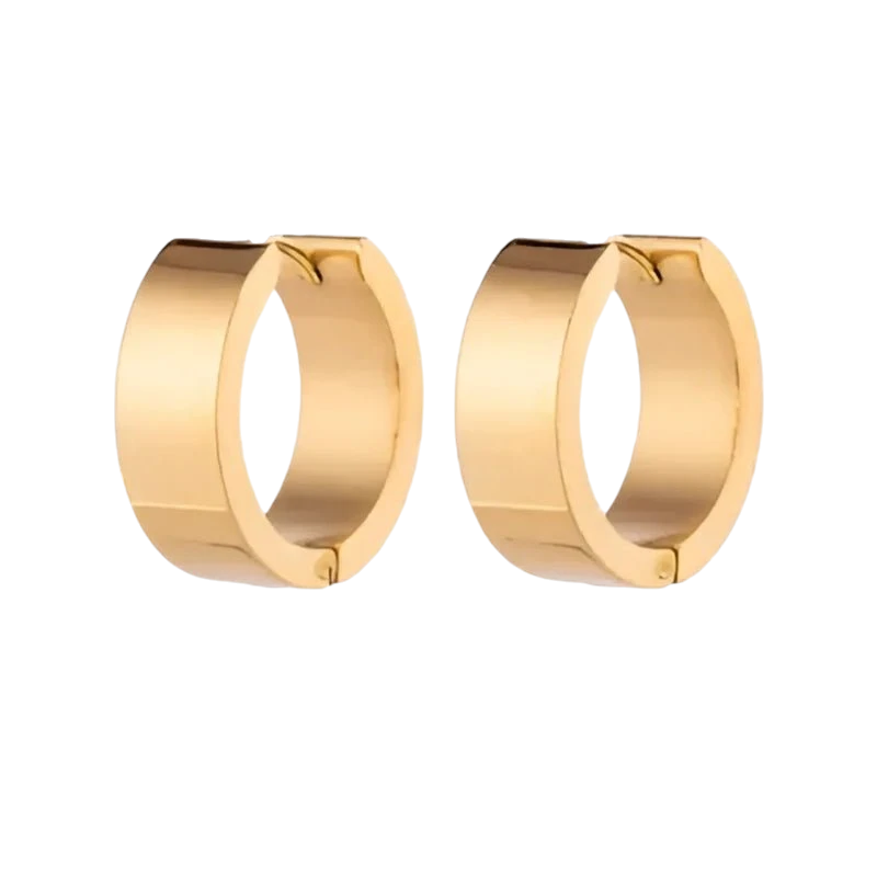 Boucles d'oreilles – Acier lisse couleur or (20 mm)