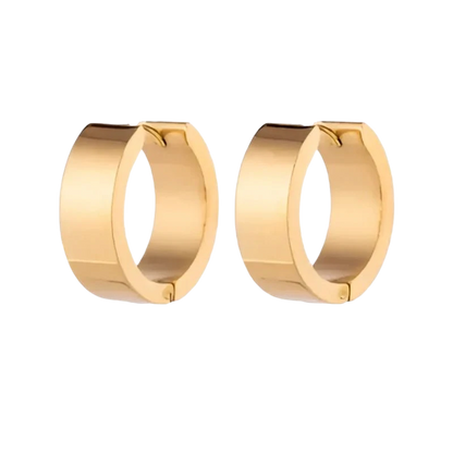 Boucles d'oreilles – Acier lisse couleur or (20 mm)