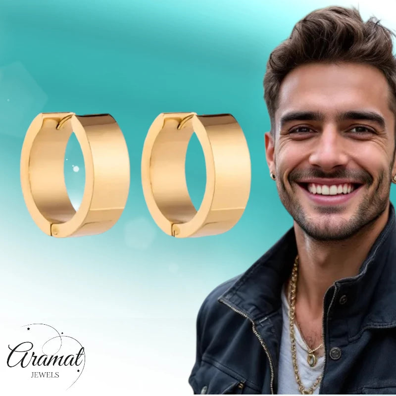 Boucles d'oreilles – Acier lisse couleur or (20 mm)