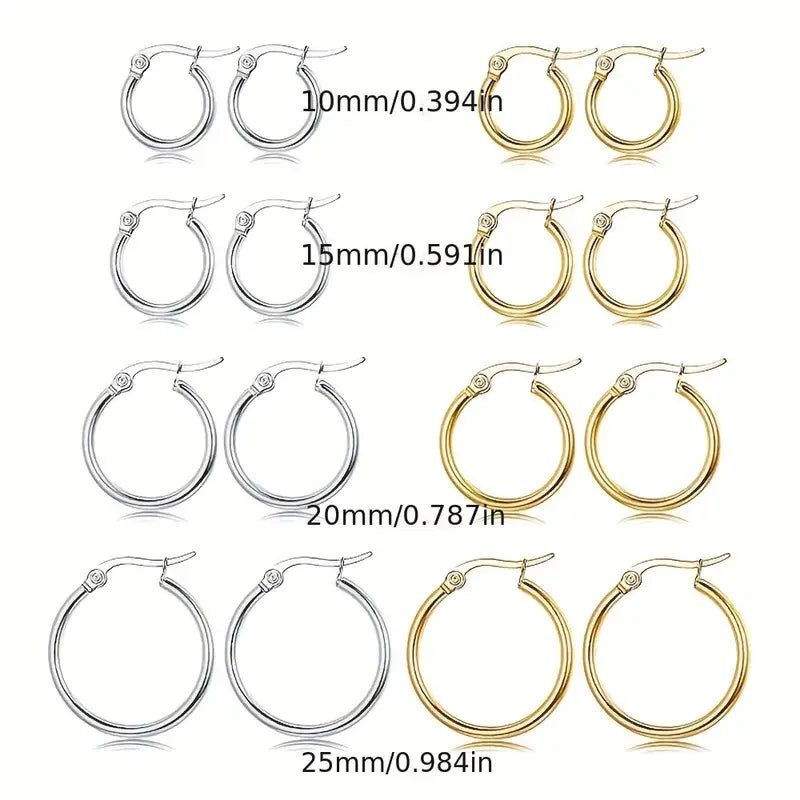 Een close-up van een aantal verschillende soorten hoepeloorbellen