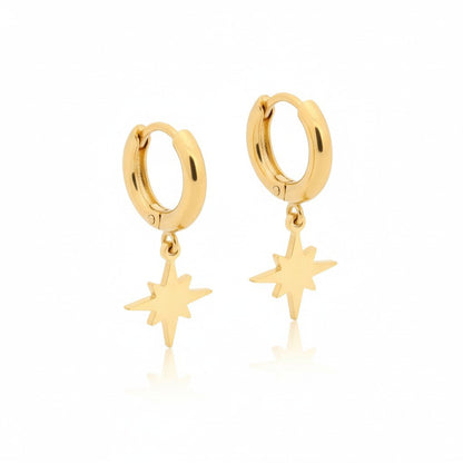 Gouden Oorbellen met Ishster Ster Bedel 10mm - Aramat Jewels - Oorringen - cadeautip