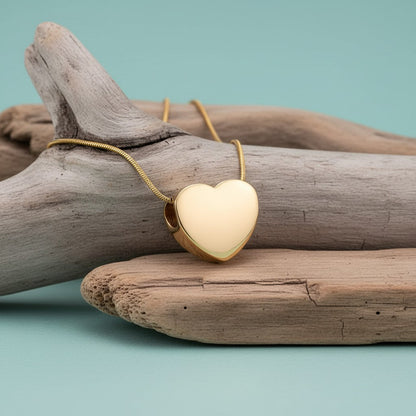 Goudkleurige asbedel hart – staal – 13mm - Aramat Jewels - Asbedels - cadeautip