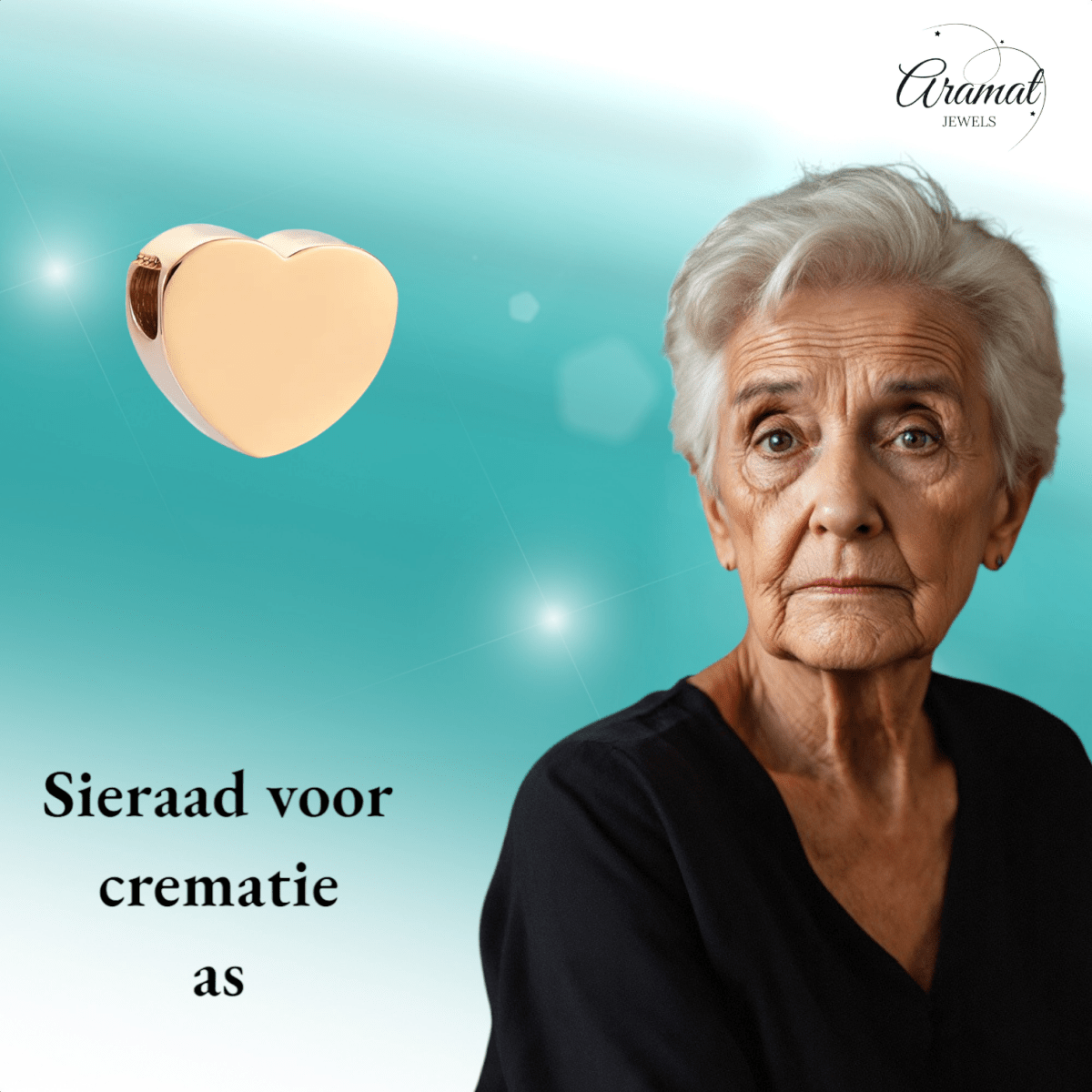 Goudkleurige asbedel hart – staal – 13mm - Aramat Jewels - Asbedels - cadeautip