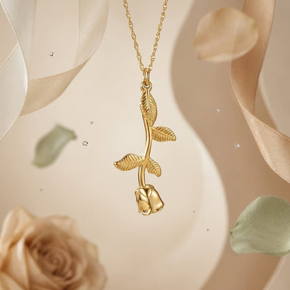 Goudkleurige Ashanger Roos - RVS - Aramat Jewels - Gedenkhangers - cadeautip