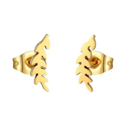 Goudkleurige blad oorstuds 10×3 mm - oor3422 - Oorbellen kopen# - 10mm - alles - blad