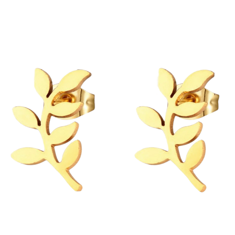Goudkleurige blad oorstuds 10×5 mm - oor3464 - Oorbellen kopen# - 10mm - alles - blad