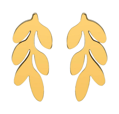 Goudkleurige blad oorstuds 12×7 mm - oor4419 - Oorbellen kopen# - 12mm - alles - blad