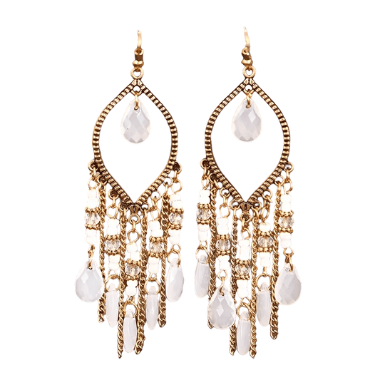 Goudkleurige Boho Oorhangers - Druppelvormig - RVS Haakje - oor6112 - Oorhangers kopen# - alles - bali - boho