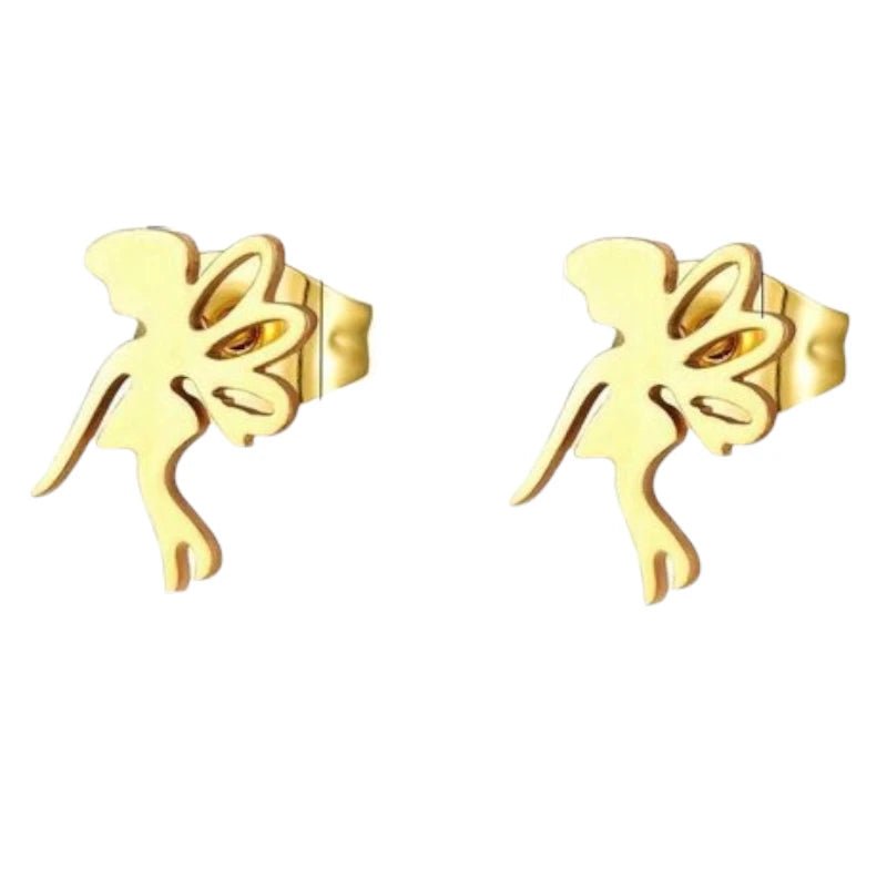 Goudkleurige Elfjesoorbellen RVS 9x6mm - oor4719 - fg - Oorbellen kopen# - 9mm - alles - cadeau