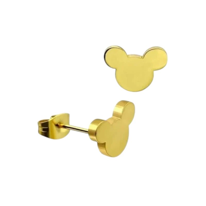 Goudkleurige Mickey Mouse Oorbellen – 8mm RVS - oor4223 - fg - Oorbellen kopen# - 8mm - alles - cadeau
