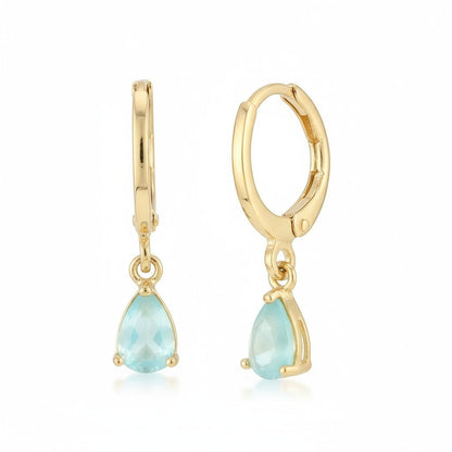 Goudkleurige Mini Oorringetjes Meisje – Mintgroene Zirkonia – 10mm - Aramat Jewels - Oorringen - cadeautip