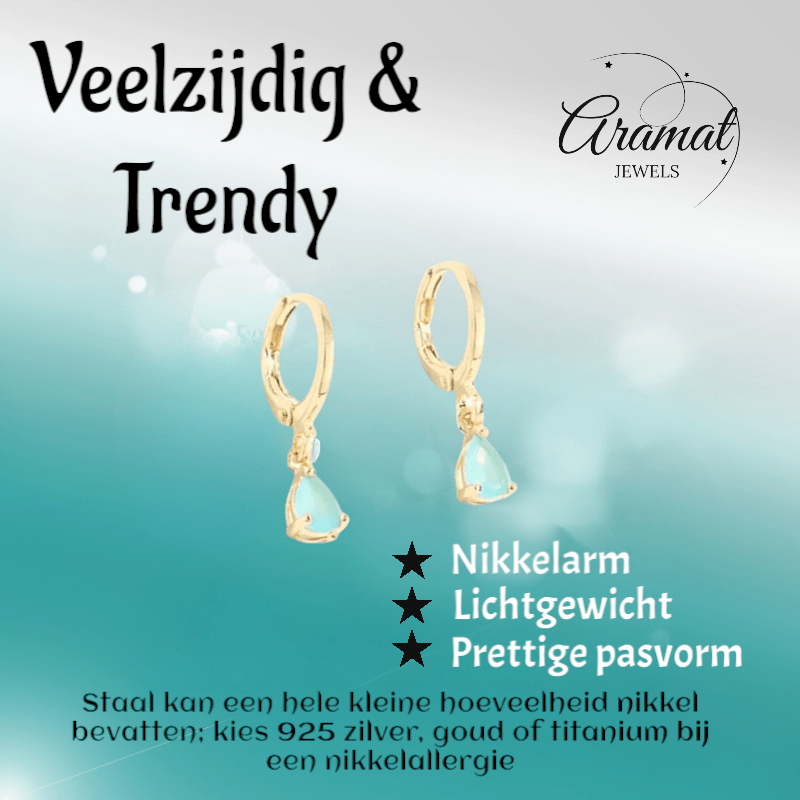 Goudkleurige Mini Oorringetjes Meisje – Mintgroene Zirkonia – 10mm - oor6341 - 66130 - Oorringen kopen# - 10mm - alles - cadeau