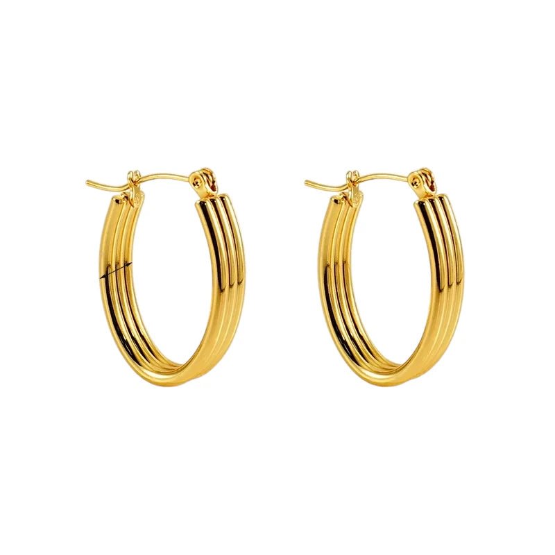 Goudkleurige Ovale Oorringen 26mm - oor6305 - 558996 - Oorringen kopen# - 18mm - alles - cadeau