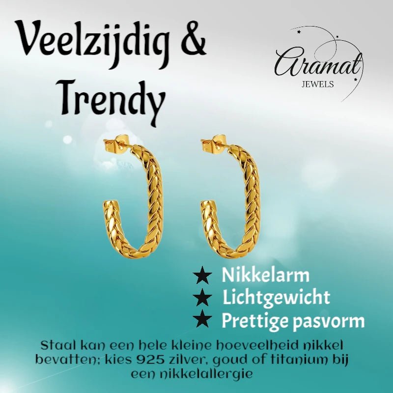 Goudkleurige Rechthoekige Oorstekers 25mm - oor6306 - 558999 - Oorbellen kopen# - 25mm - alles - cadeau