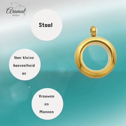 Goudkleurige RVS Ashanger – Rond - 15mm - hang1465 - Gedenkhangers kopen# - 15mm - alles - ashangers