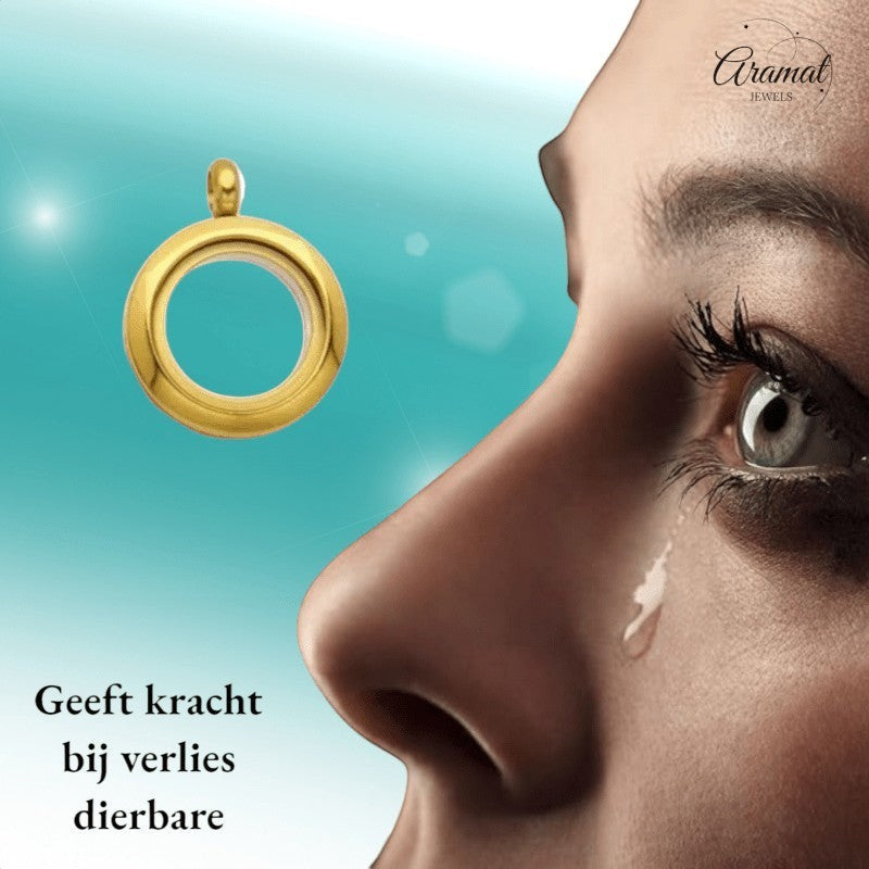 Goudkleurige RVS Ashanger – Rond - 15mm - hang1465 - Gedenkhangers kopen# - 15mm - alles - ashangers