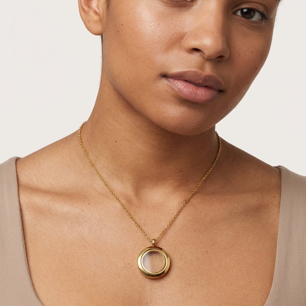 Goudkleurige RVS Ashanger – Rond - 15mm - Aramat Jewels - Gedenkhangers - cadeautip