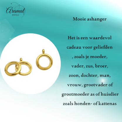Goudkleurige RVS Ashanger – Rond - 15mm - hang1465 - Gedenkhangers kopen# - 15mm - alles - ashangers