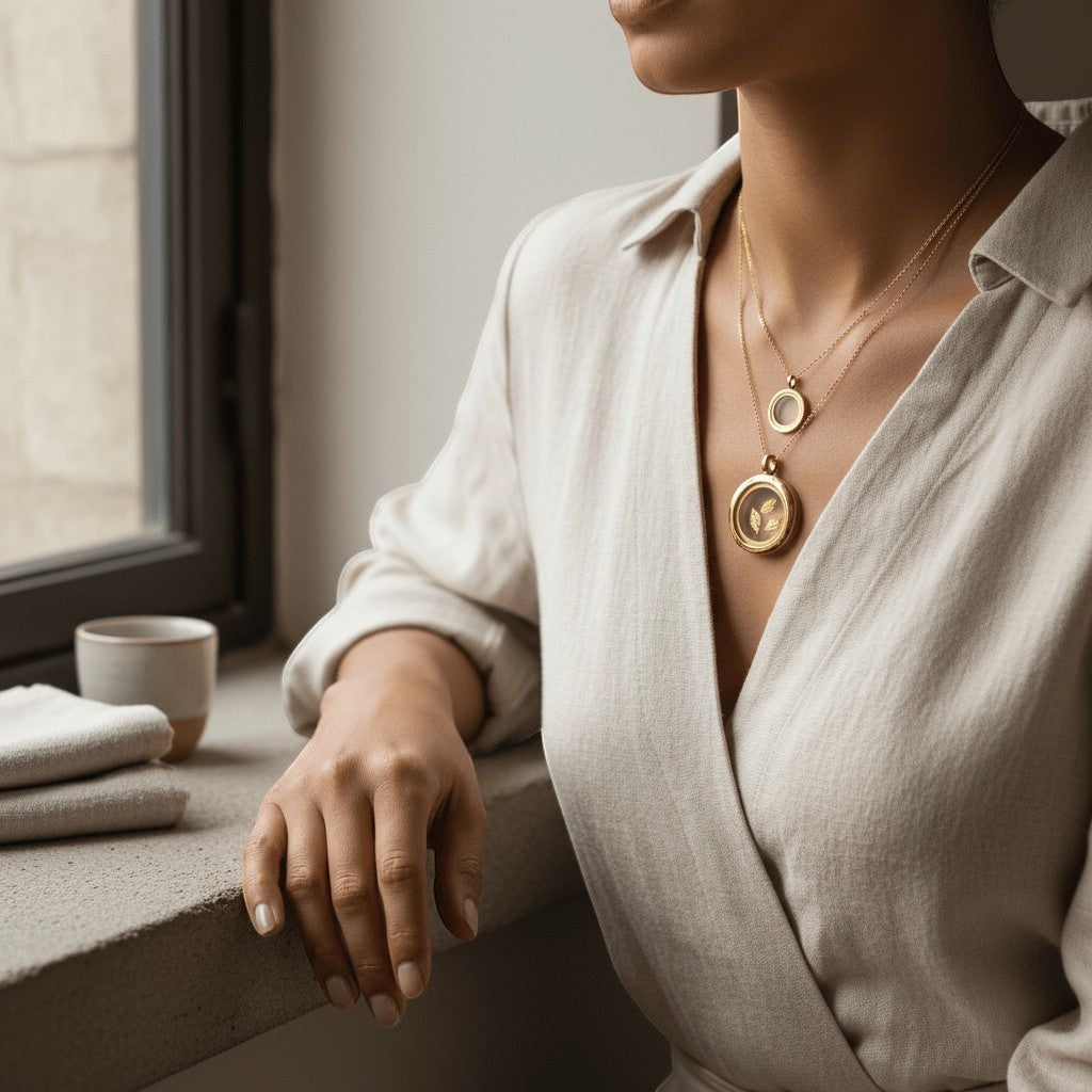 Goudkleurige RVS Ashanger – Rond - 15mm - Aramat Jewels - Gedenkhangers - cadeautip