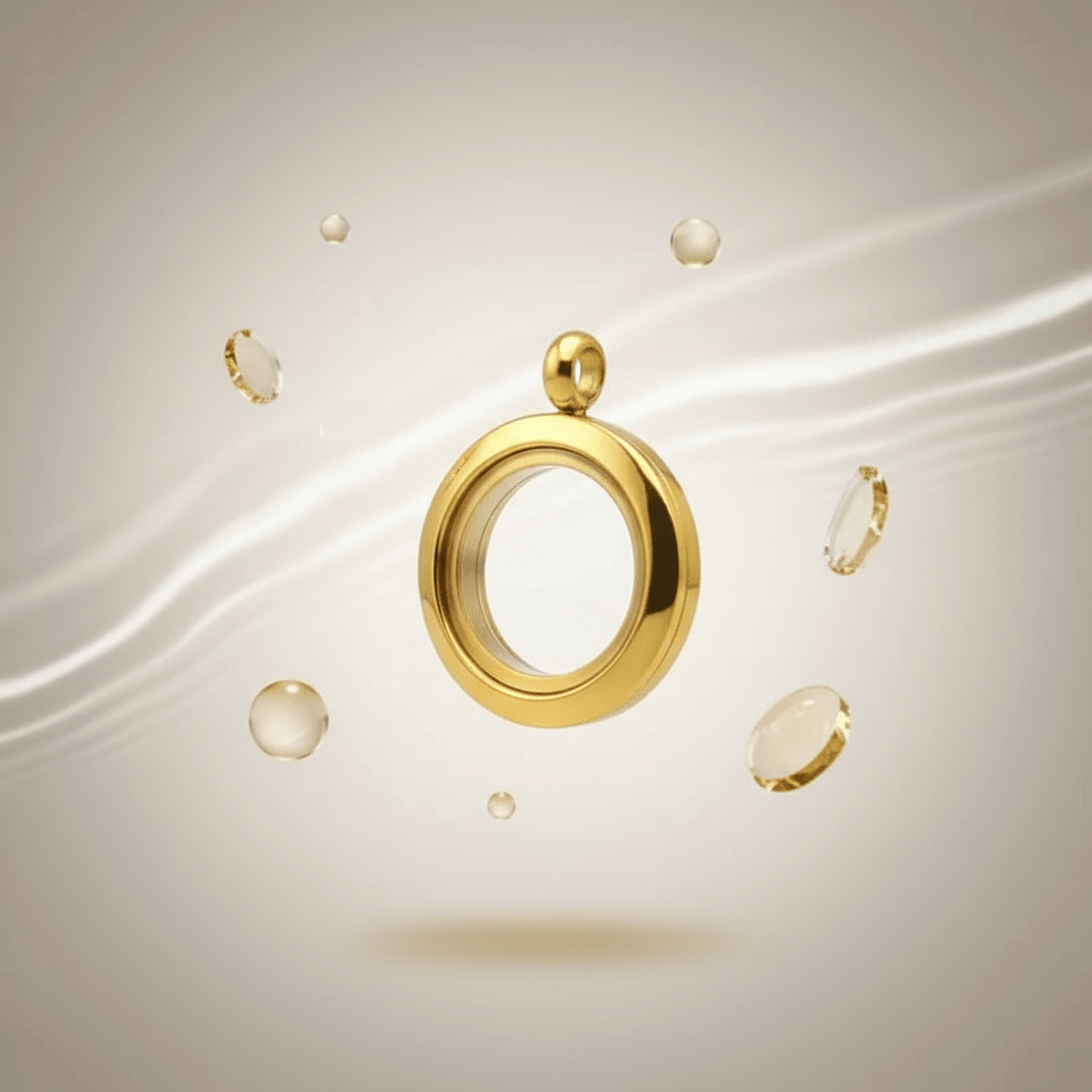 Goudkleurige RVS Ashanger – Rond - 15mm - Aramat Jewels - Gedenkhangers - cadeautip