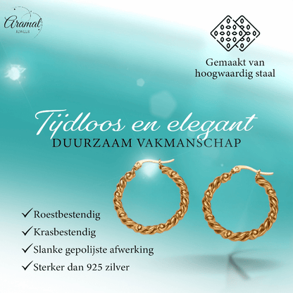 Goudkleurige RVS oorringen wikkelmotief 30mm - oor6376 - 528914 - Oorringen kopen# - 30mm - alles - cadeau