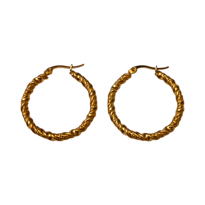 Goudkleurige RVS wikkeloorringen 30mm - oor6377 - 528913 - Oorringen kopen# - 30mm - alles - cadeau