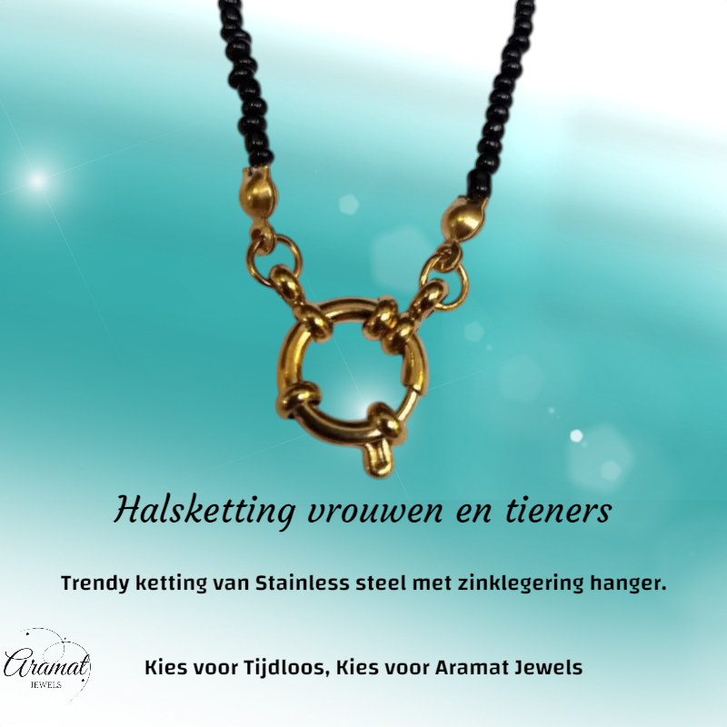 Goudkleurige Stainless Steel Bedelketting