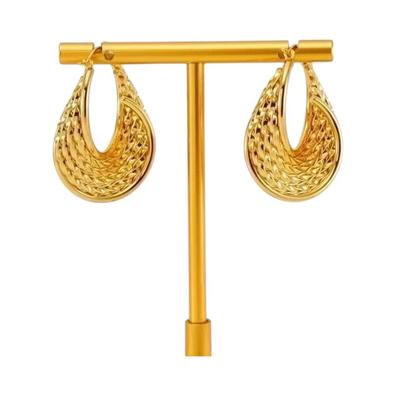 Goudkleurige Stalen Oorringen – 6 - in - 1 design – 30x25 mm - oor6409 - 69940 - Oorringen kopen# - 30mm - alles - cadeau