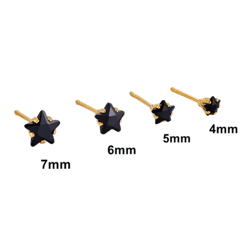 Zwarte ster oorbellen