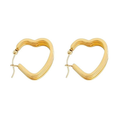 Goudkleurige Triple Hart Hoops 25mm - oor6303 - 827750 - Oorringen kopen# - 25mm - alles - cadeau