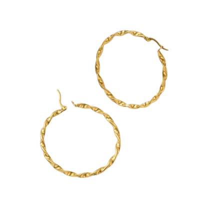 Goudkleurige twisted oorringen 30mm - oor6373 - Oorringen kopen# - 30mm - alles - cadeau