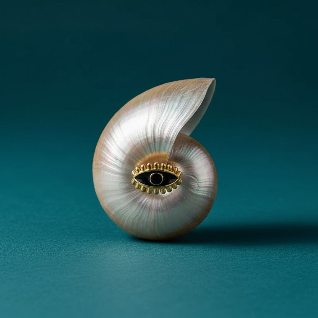 Goudkleurige Verstelbare RVS Ring met Zwart Emaille Boze Oog - 9 mm - Aramat Jewels - Ringen - cadeautip