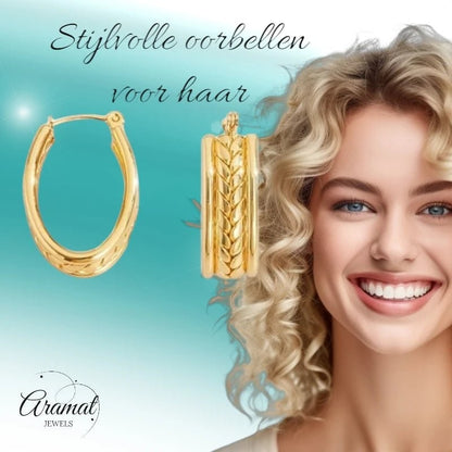 Gourmet Schakel Oorringen RVS Goudkleurig – 25x18mm – Ovaal - oor6326 - 657118 - Oorringen kopen# - 25mm - alles - cadeau