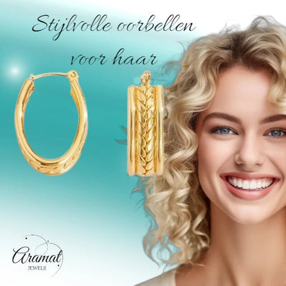 Gourmet Schakel Oorringen RVS Goudkleurig – 25x18mm – Ovaal - oor6326 - 657118 - Oorringen kopen# - 25mm - alles - cadeau