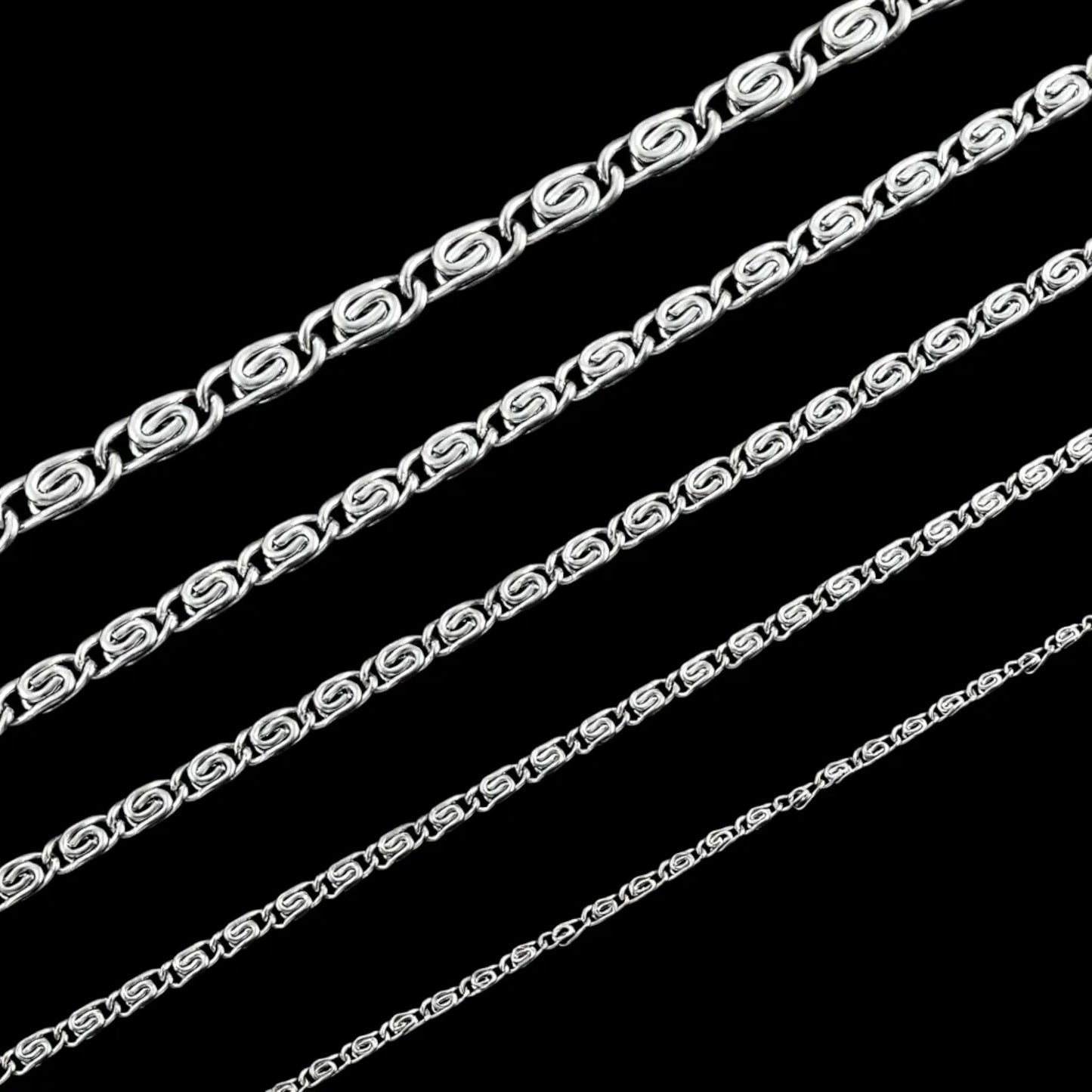 RVS Griekse Ketting 50-60cm Zilverkleur - Greek Pattern Unisex