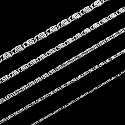 RVS Griekse Ketting 50-60cm Zilverkleur - Greek Pattern Unisex