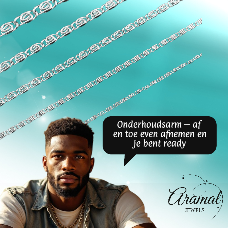 RVS Griekse Ketting 50-60cm Zilverkleur - Greek Pattern Unisex