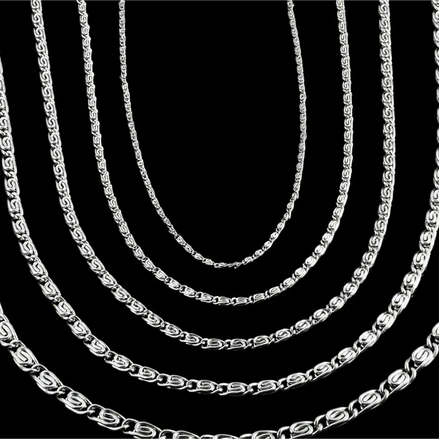 RVS Griekse Ketting 50-60cm Zilverkleur - Greek Pattern Unisex