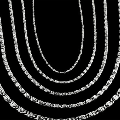 RVS Griekse Ketting 50-60cm Zilverkleur - Greek Pattern Unisex