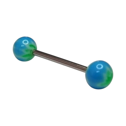 Een paar blauwe en groene ballen