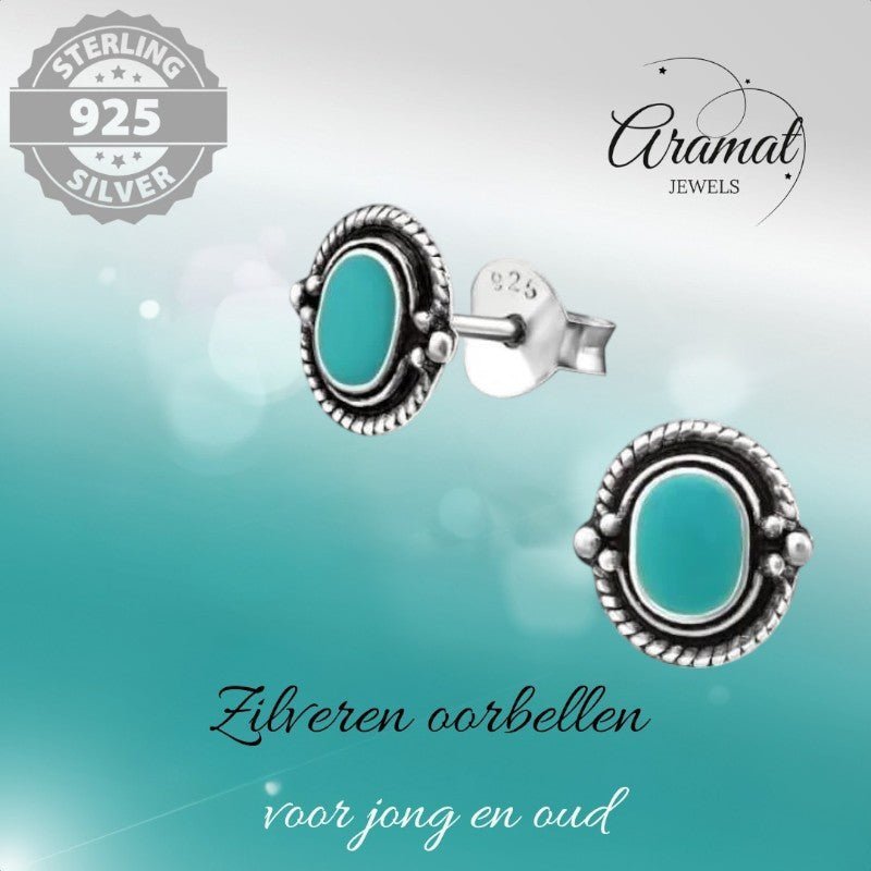 Groene Bali Oorbellen - Zilveren Oorstekers - oor983 - 31323 - Oorbellen kopen