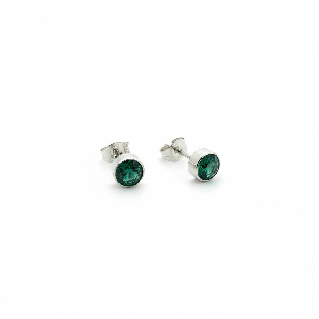 Groene Zirkonia Oorbellen RVS - Aramat Jewels - Oorbellen - cadeautip